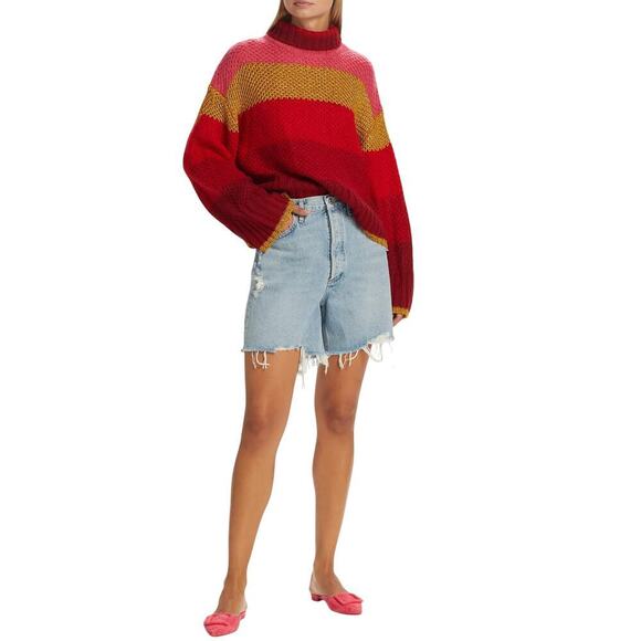 Farm Plantage Rio Stripes Sweater Knitted Mock Neck Oversized Size XS NWOT - Picture 3 of 12